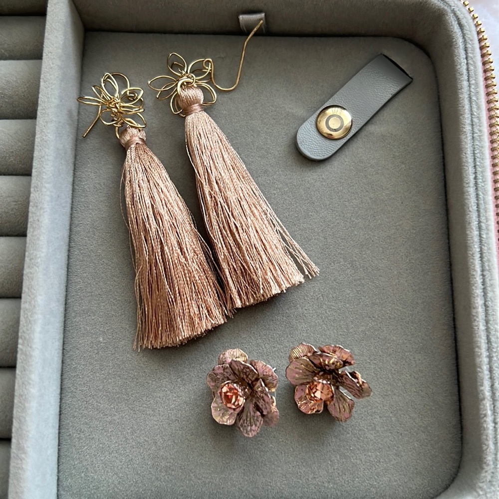 Rose Gold Flower Earrings